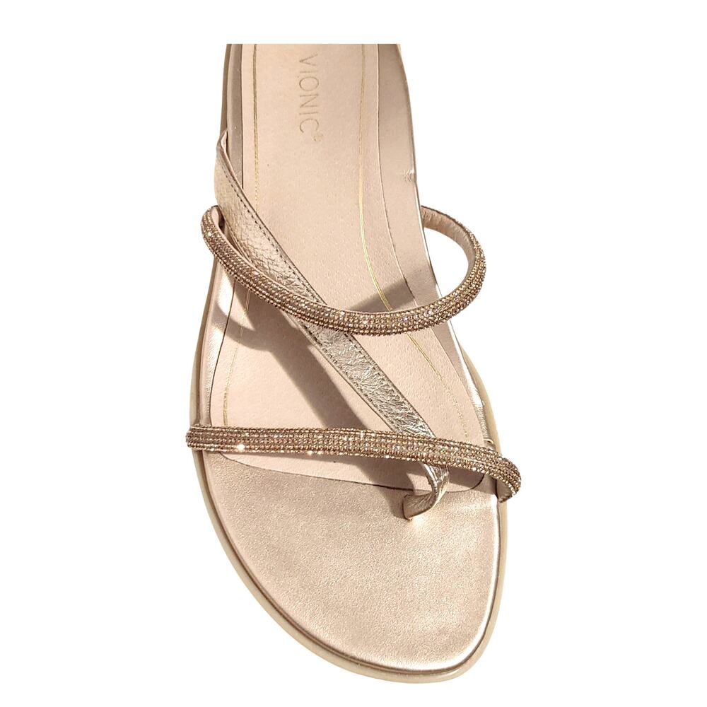 Vionic Prism Sandals Gold Metallic Rhinestone Women's 8M Comfort Slide Orthotic - Picture 6 of 8